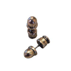 Vintage Silver-Tone Acorn Shaped‎ Stud Earrings